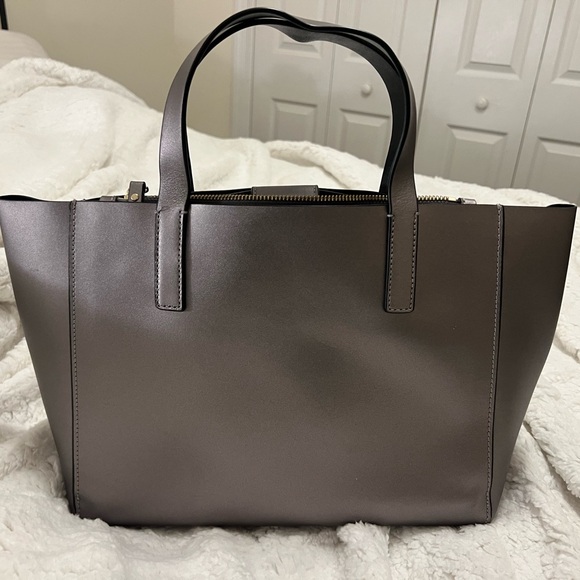 Kate Spade Gun Metal Tote Purse. 100% Cow Leather. - Picture 2 of 10